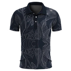 Dashiell - Printed Polo Shirt — Dark blue