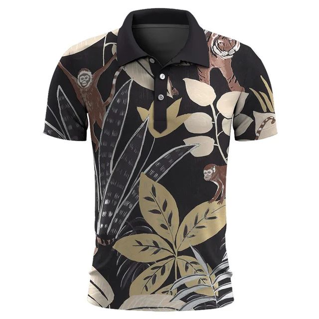Dashiell - Printed Polo Shirt — Black