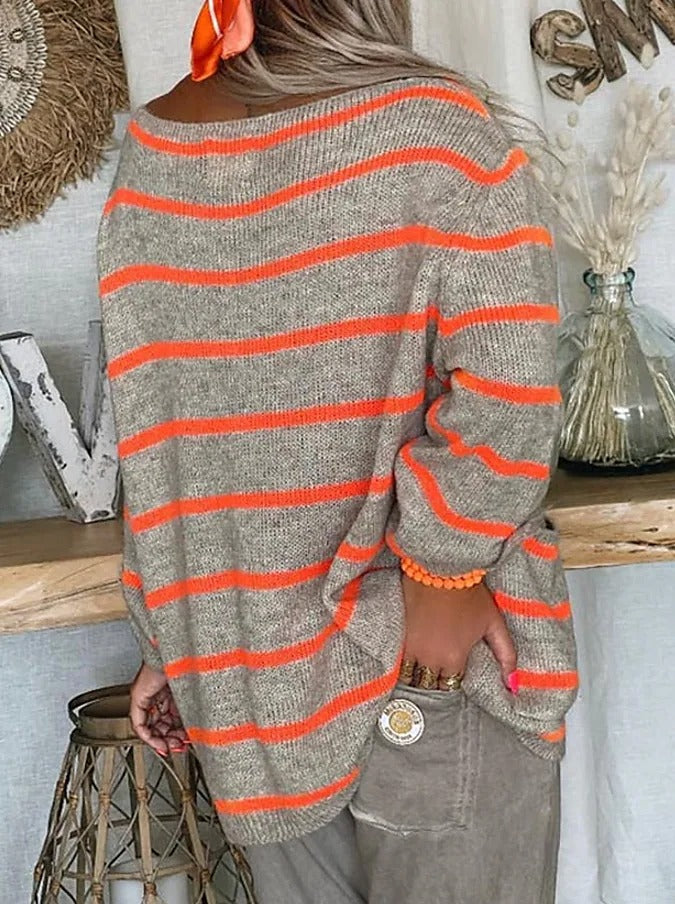 Fleur - Striped Oversized Jumper