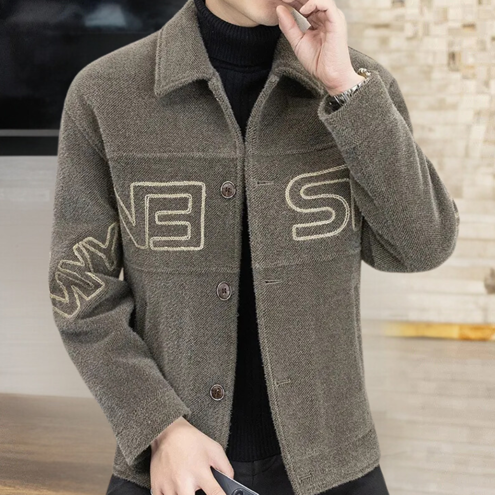 Maxwell - Varsity Jacket with Letters — Khaki