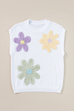 Christina - Knit Vest with 3D Flowers