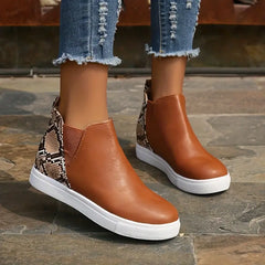 Madeleine - Boots with Snake Print Panel