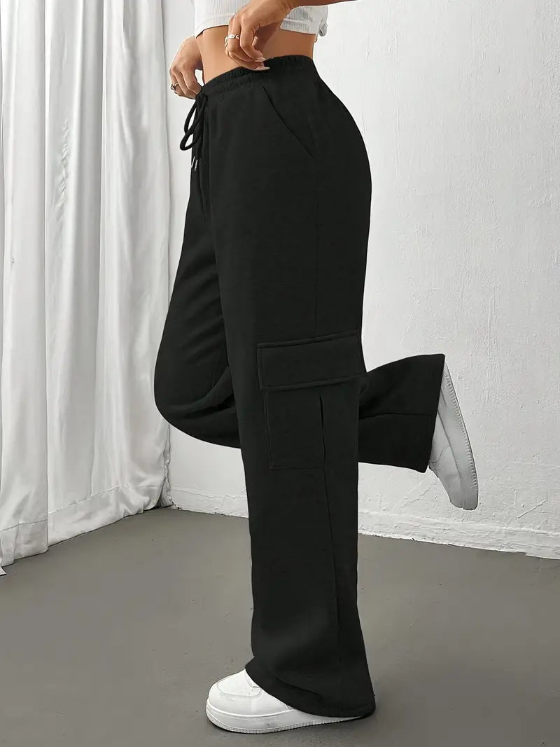 Celeste - Cargo Joggers with Pockets — Black