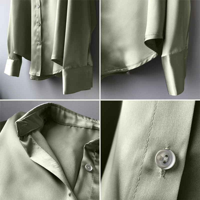 Lily - Satin Shirt with Cuffs