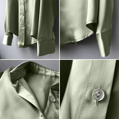 Lily - Satin Shirt with Cuffs