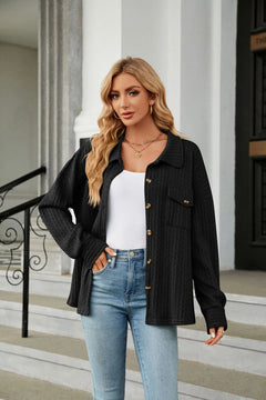 Marian - Textured Button Shacket