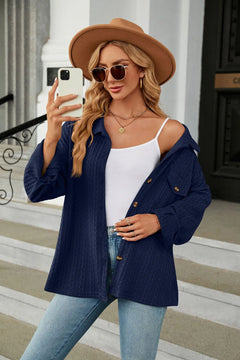 Marian - Textured Button Shacket