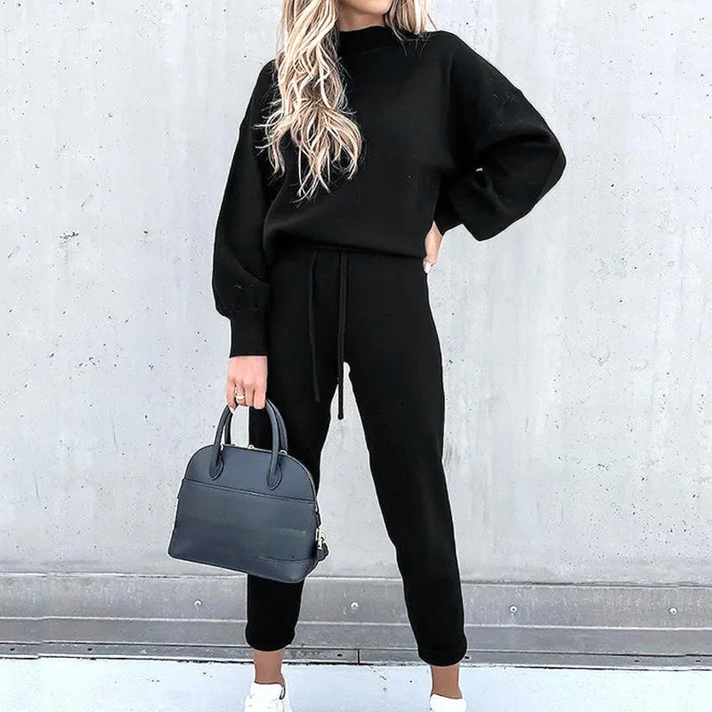 Wilhelmina - Knit Jumper and Joggers Set — Coffee