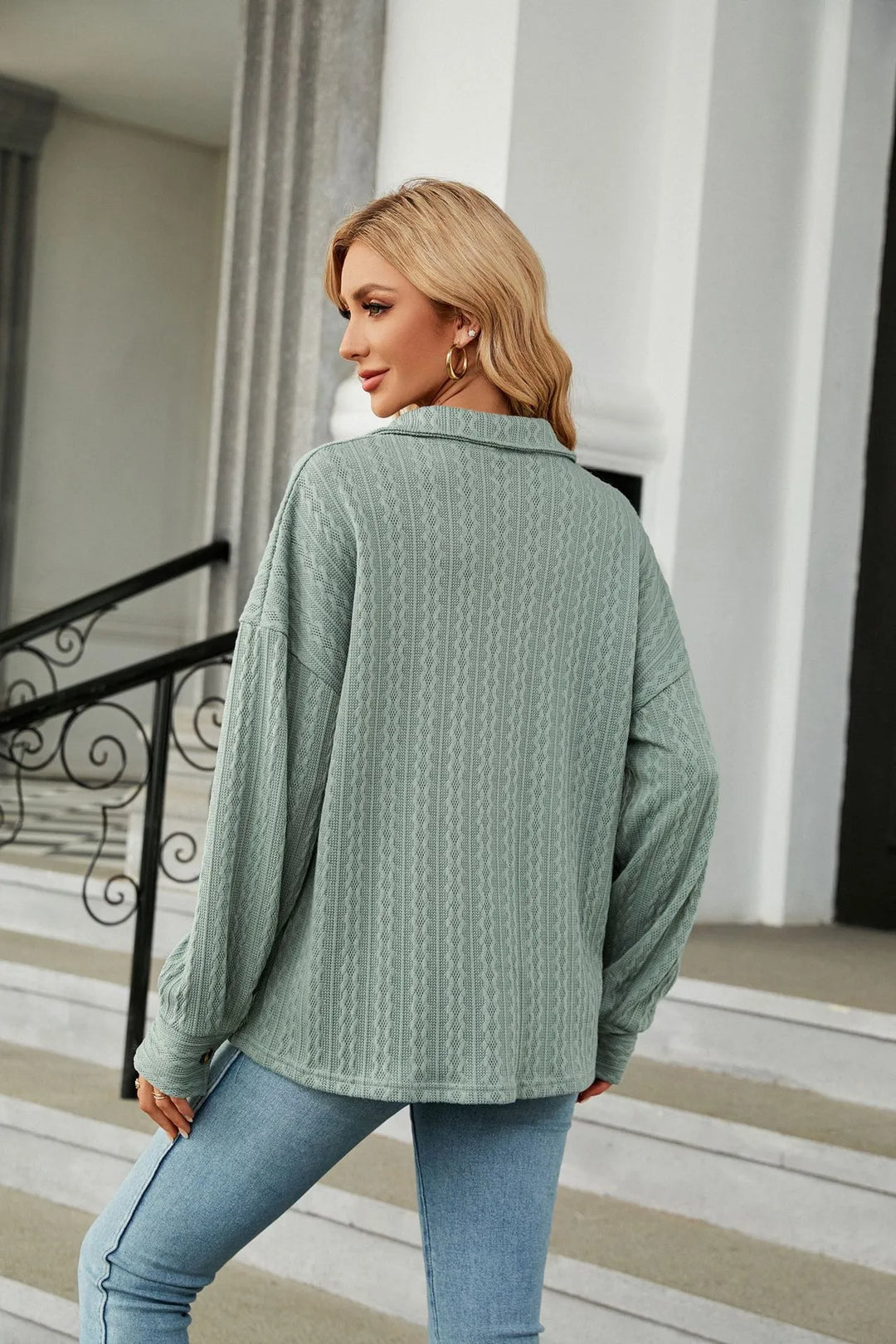 Marian - Textured Button Shacket