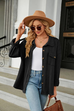 Marian - Textured Button Shacket
