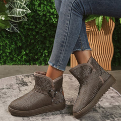 Maxine - Glitter Ankle Boots — Brown