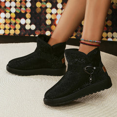 Maxine - Glitter Ankle Boots — Black