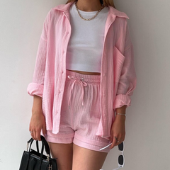 Clementine - Cotton Two Piece Set — Light Pink