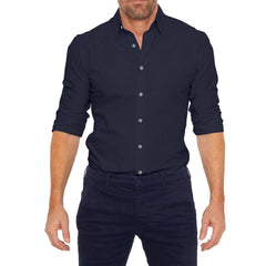 William - Slim Fit Button Shirt — Blue