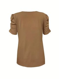 Paulette - Ribbed Puff Sleeve Top