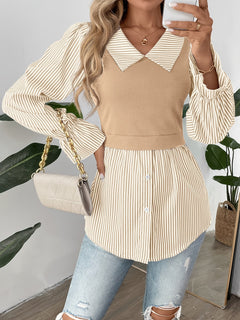 Olivia - Stripe Peplum Blouse