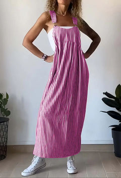 Jacqueline - Striped Pinafore Jumpsuit