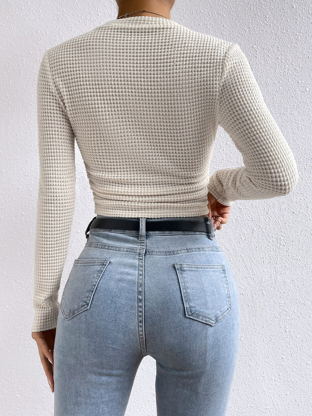 Philippa - Waffle Knit Fitted Top