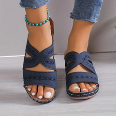 Estelle - Cutout Comfort Sandals — Navy blue