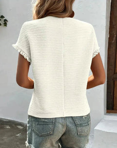 Rochelle - Textured Round Neck Tee