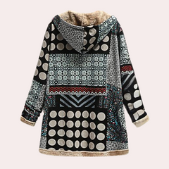 Scarlett - Patchwork Print Hooded Coat