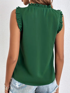 Marguerite - Sleeveless Ruffle Neck Blouse
