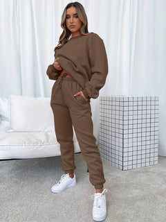 Clementine - Cotton Sweat and Jogger Set — Brown