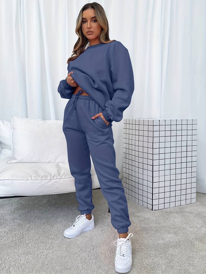 Clementine - Cotton Sweat and Jogger Set — Dark blue