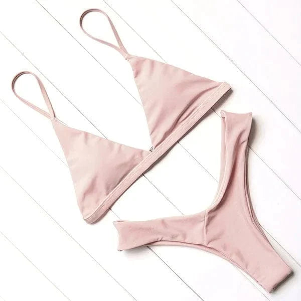 Chelsea - Simple Triangle Bikini — Beige