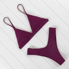 Chelsea - Simple Triangle Bikini — Brown