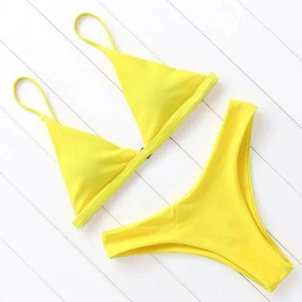 Chelsea - Simple Triangle Bikini — Yellow