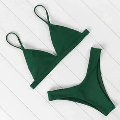 Chelsea - Simple Triangle Bikini — Green