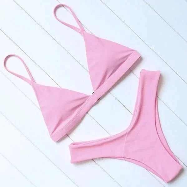Chelsea - Simple Triangle Bikini — Light Pink