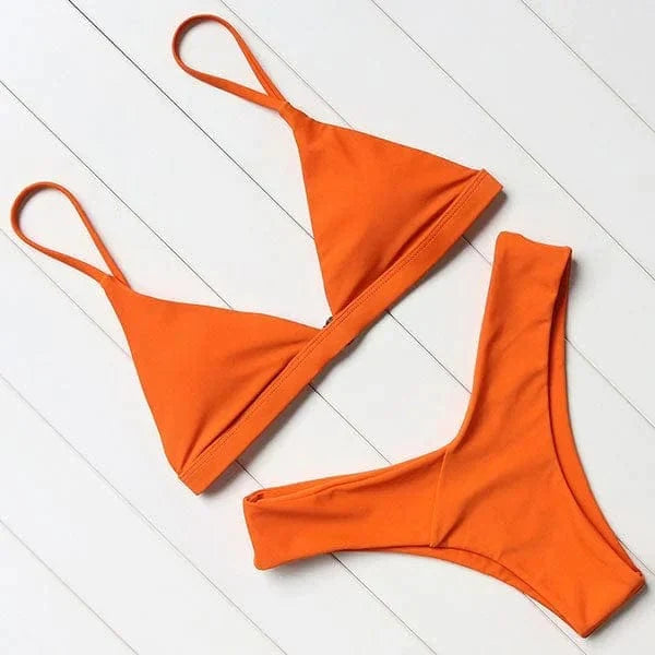 Chelsea - Simple Triangle Bikini — Orange