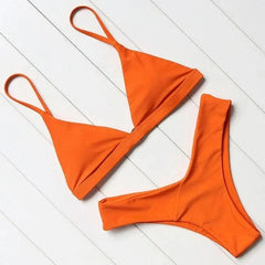 Chelsea - Simple Triangle Bikini — Orange