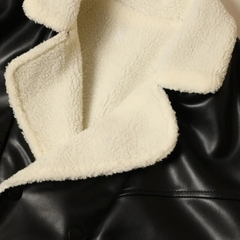 Tom - Leather Bomber with Shearling Collar
