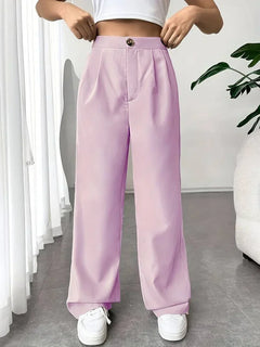 Dominique - High Waist Wide Leg Pants — Light purple