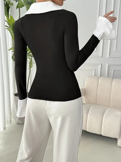 Natalie - Top with Contrast Collar
