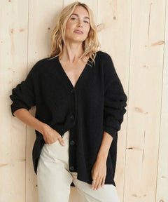 Clementine - Relaxed Button Cardigan — Black