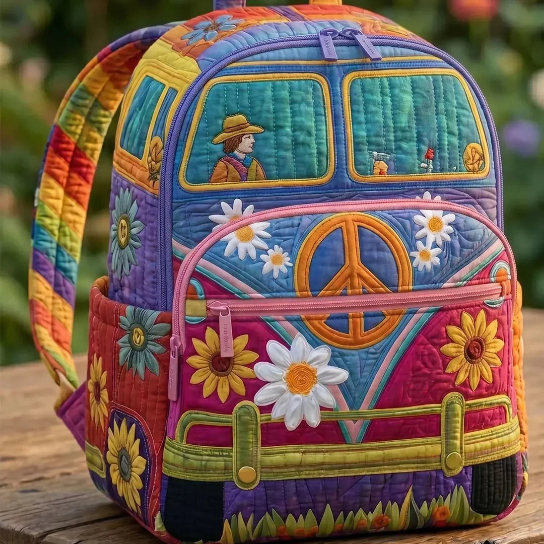Cerys - Flower Van Quilted Backpack
