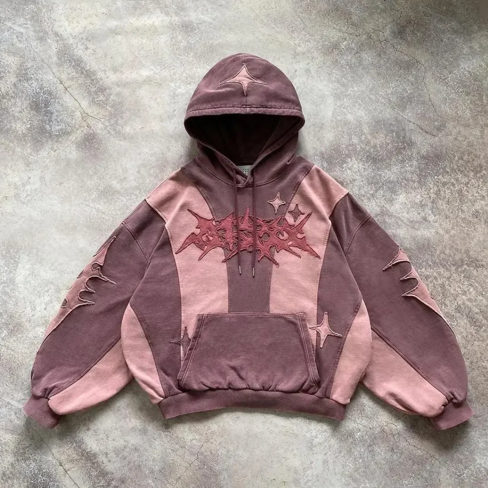 Blythe - Star Print Hoodie — Pink