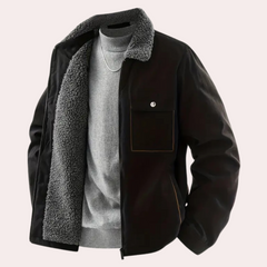 Brendan - Sherpa Lined Shirt Jacket — Black