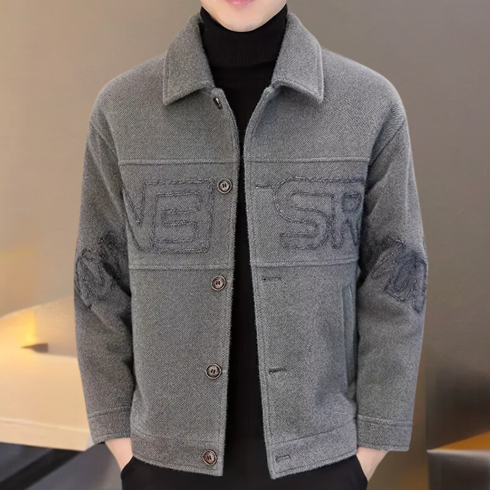 Maxwell - Varsity Jacket with Letters — Grey