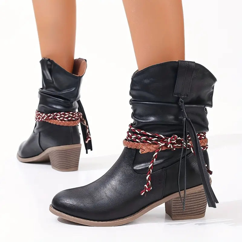 Martha - Slouch Ankle Cowboy Boots