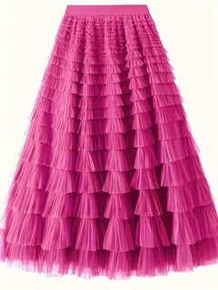 Jacqueline - Tiered Pleated Maxi Skirt