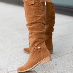 Wilhelmina - Slouch Knee High Boots — Brown