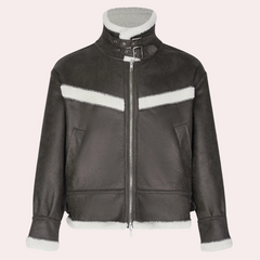 Russell - Suede Sherpa Aviator Jacket — Brown