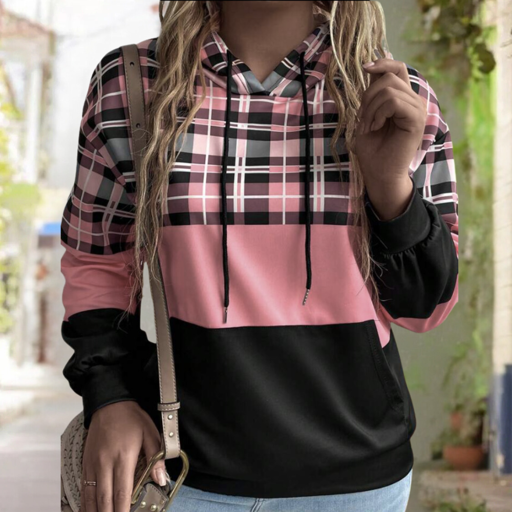 Gillian - Check Colour Block Hoodie