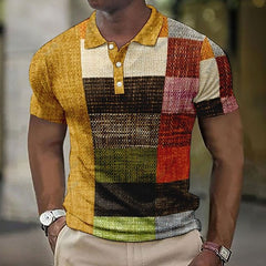 Alexander - Patchwork Check Knit Polo — Light yellow