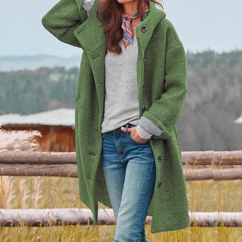 Heidi - Longline Teddy Coat — Green